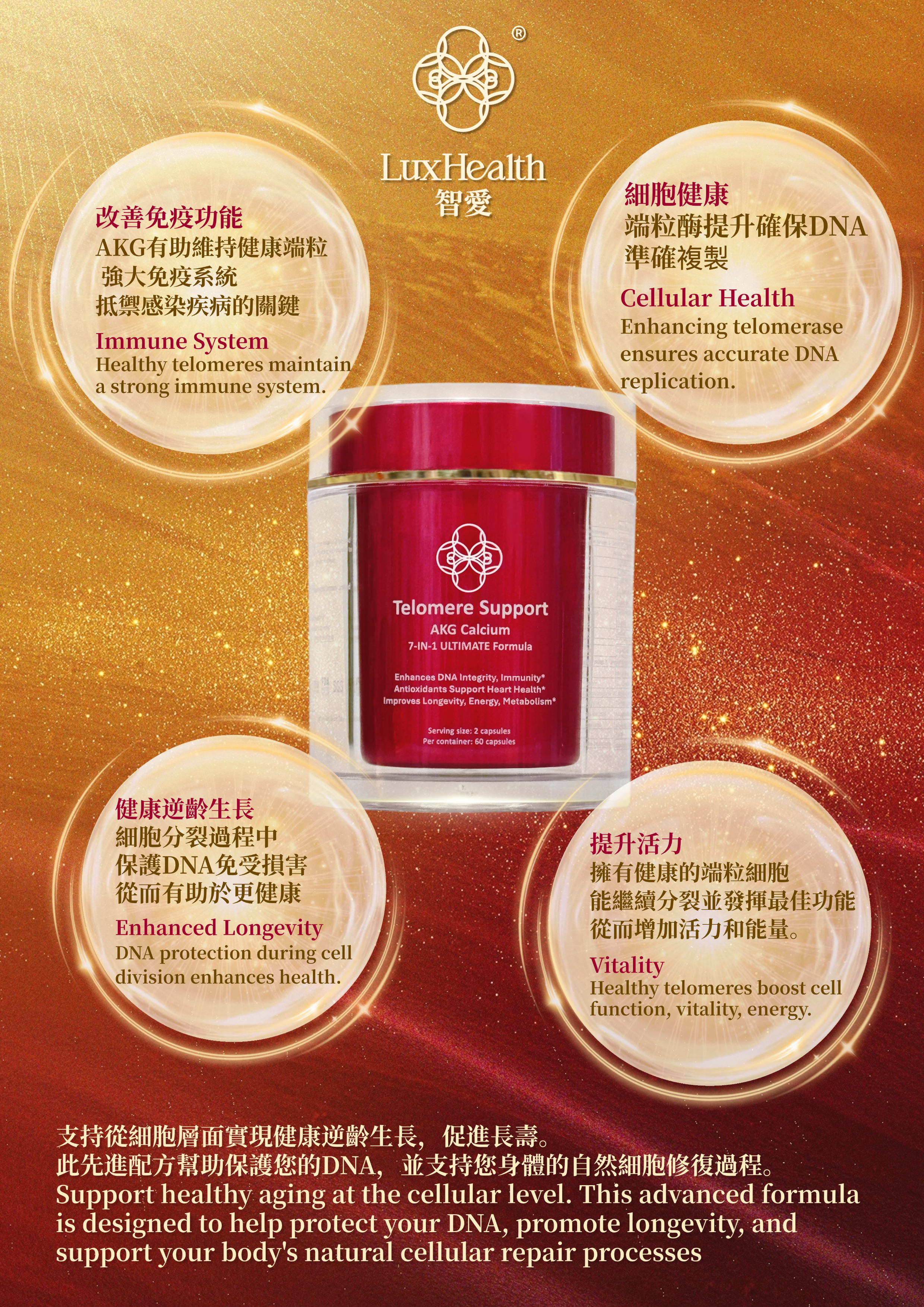 Telomere Support AKG Calcium 7-in-1 Formula information 5